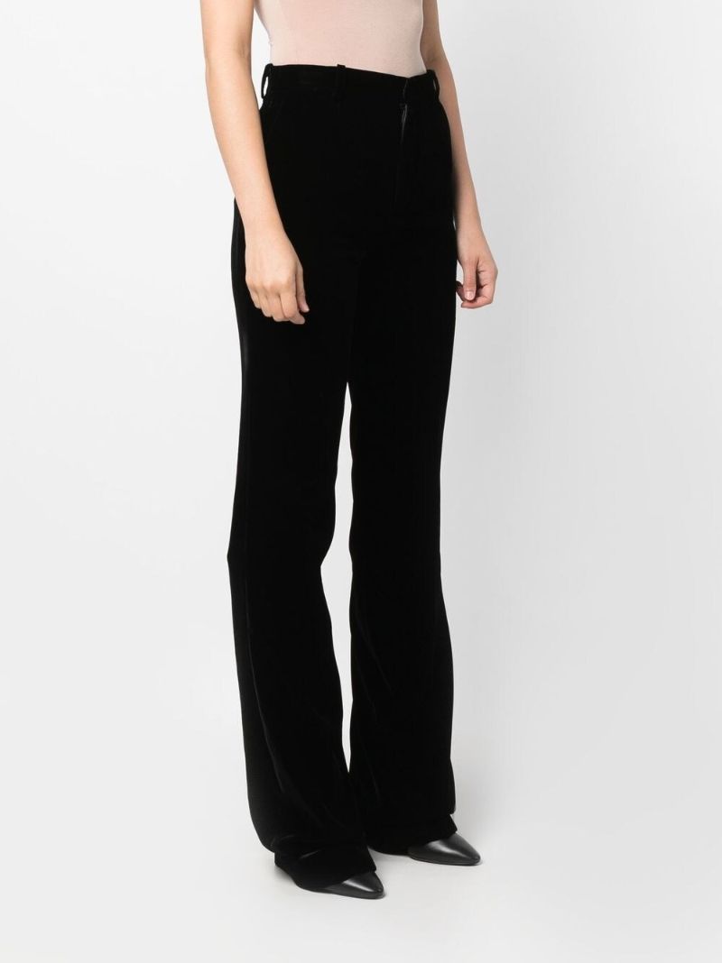 Black High-waist Velvet Trousers