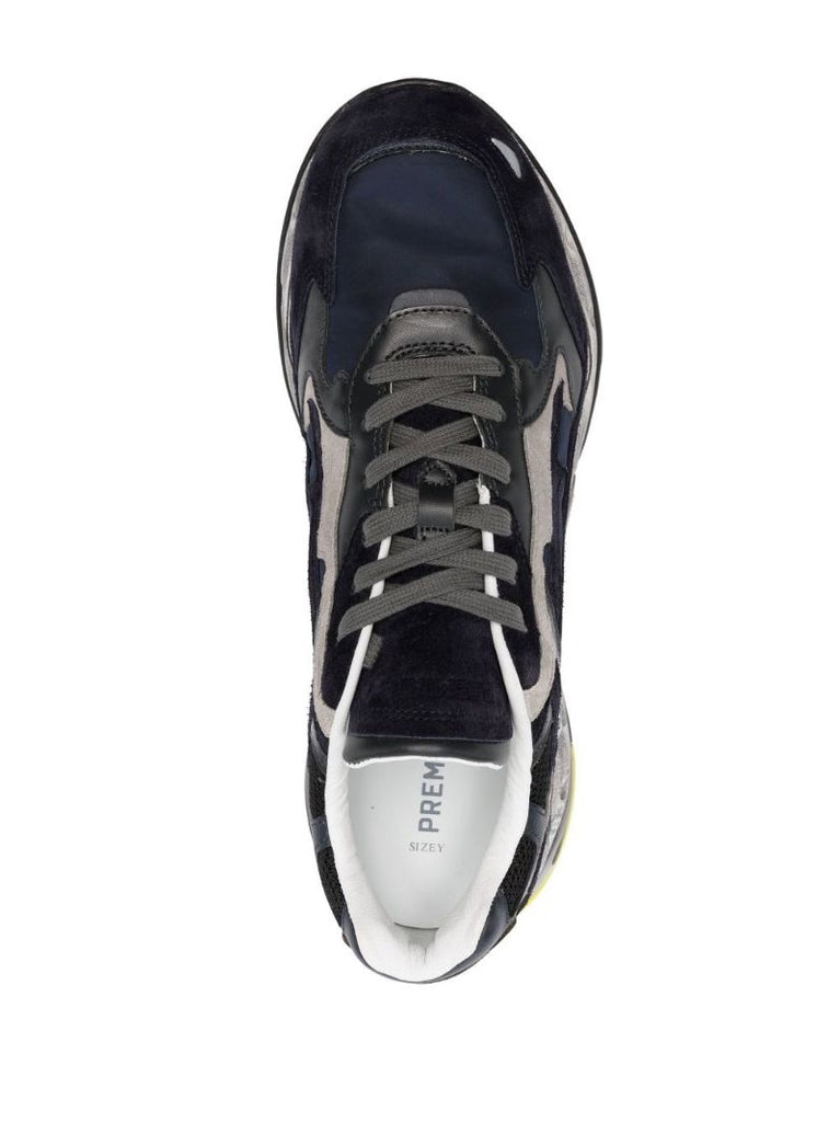 Blue Sharky Panelled Suede Sneakers