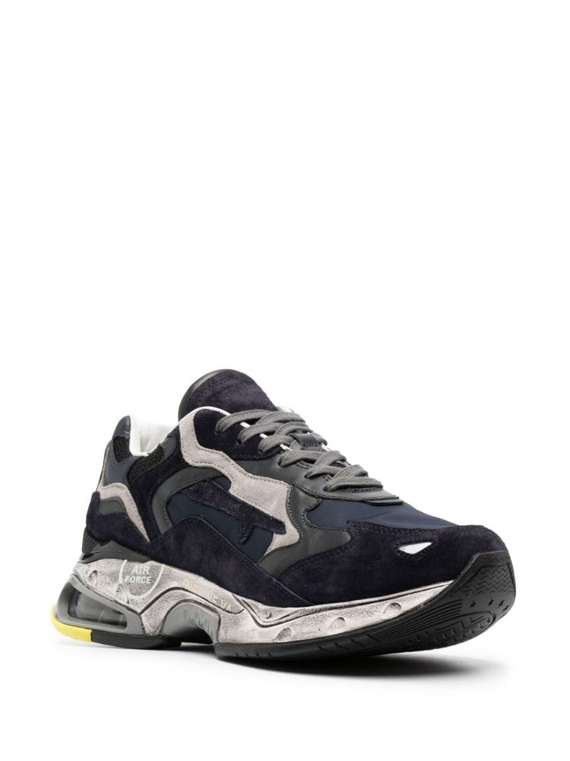Blue Sharky Panelled Suede Sneakers