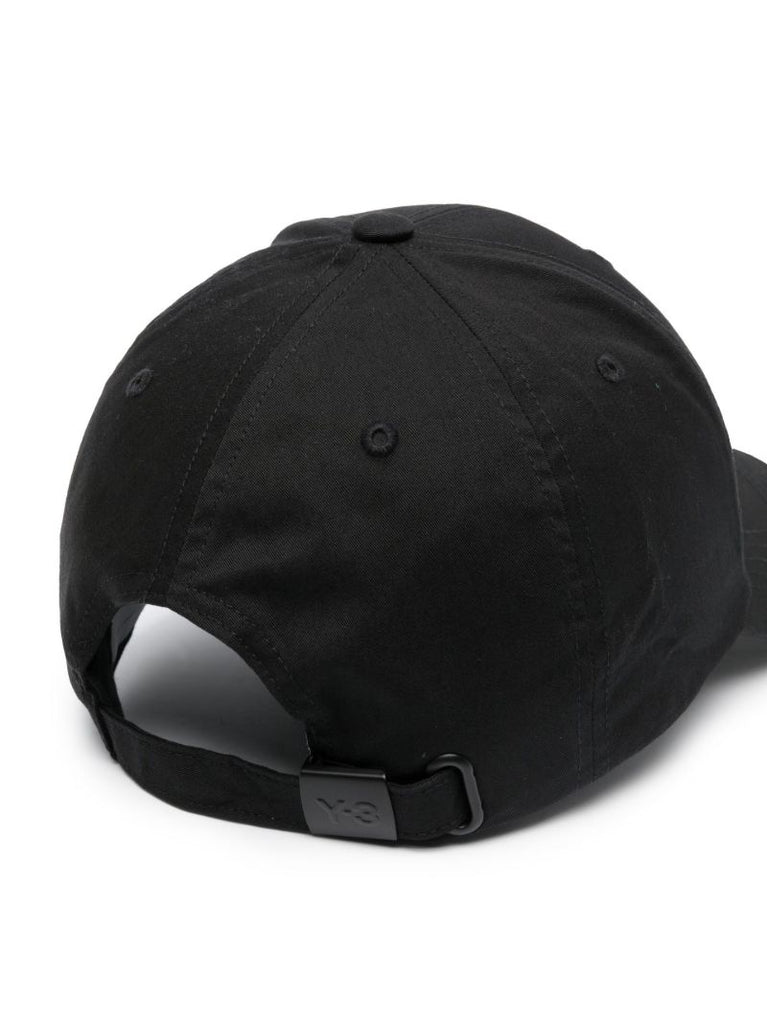 Black Logo Print Baseball Cap