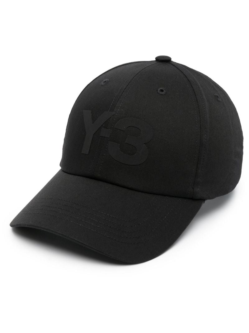 Black Logo Print Baseball Cap