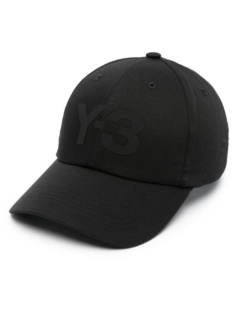 Black Logo Print Baseball Cap