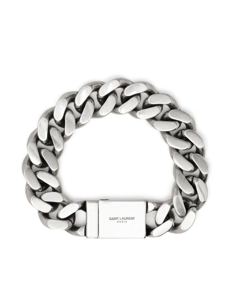 Silver-tone Curb Chain Bracelet