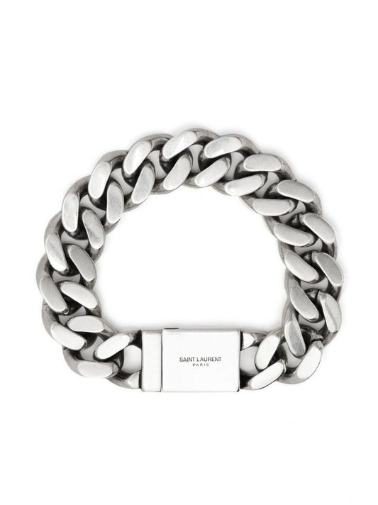 Silver-tone Curb Chain Bracelet