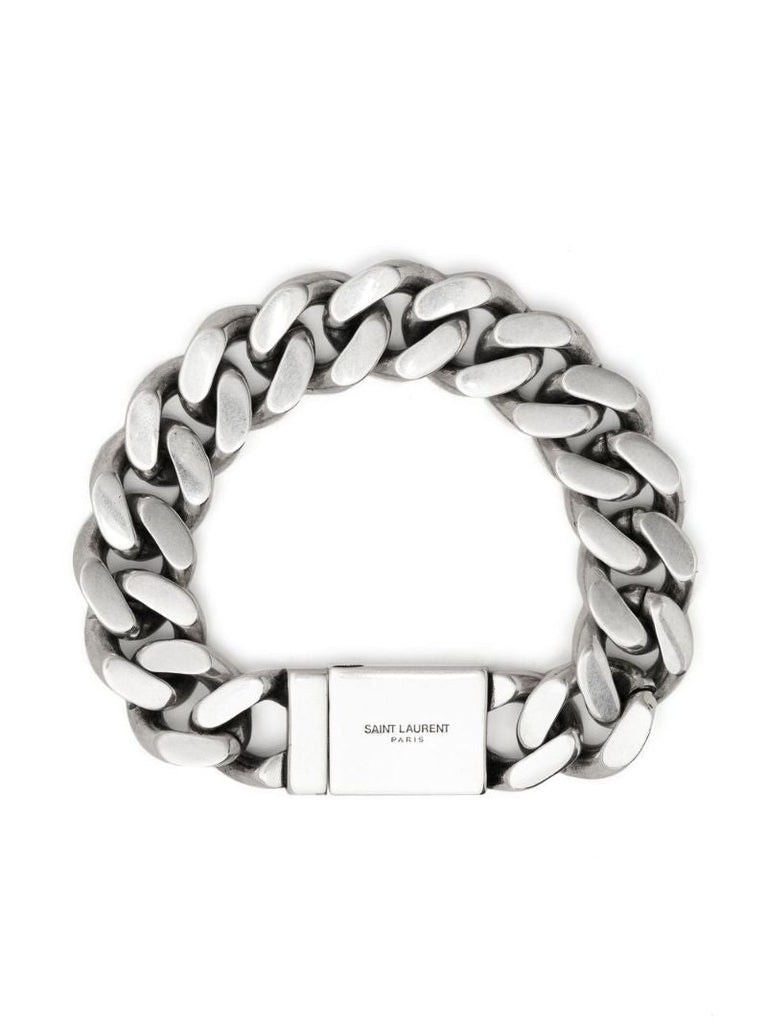 Silver-tone Curb Chain Bracelet