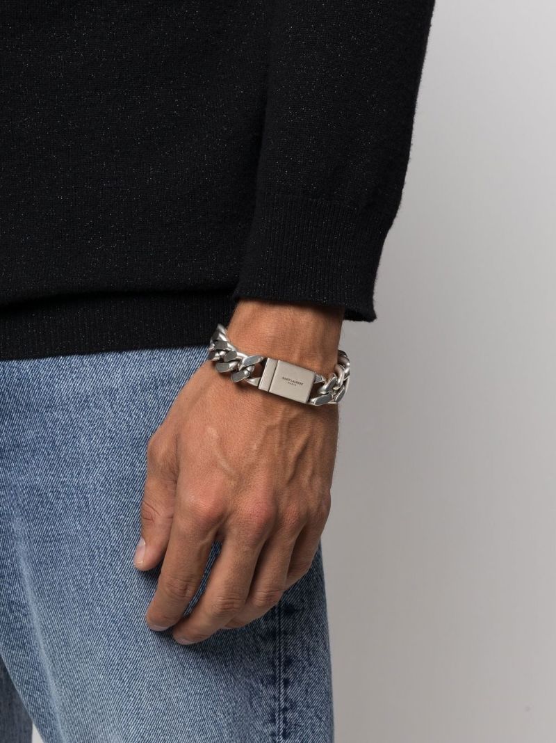 Silver-tone Curb Chain Bracelet