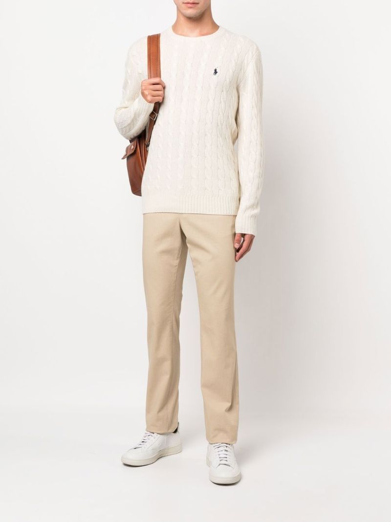 Neutral Cable Knit Wool Sweater