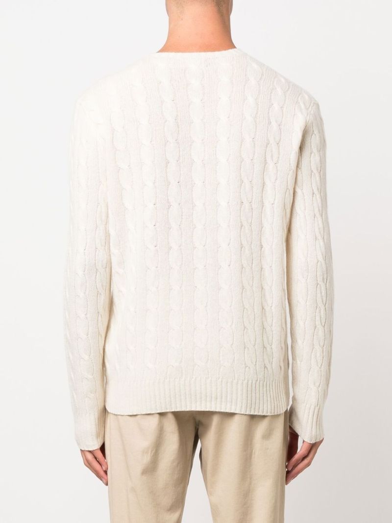 Neutral Cable Knit Wool Sweater