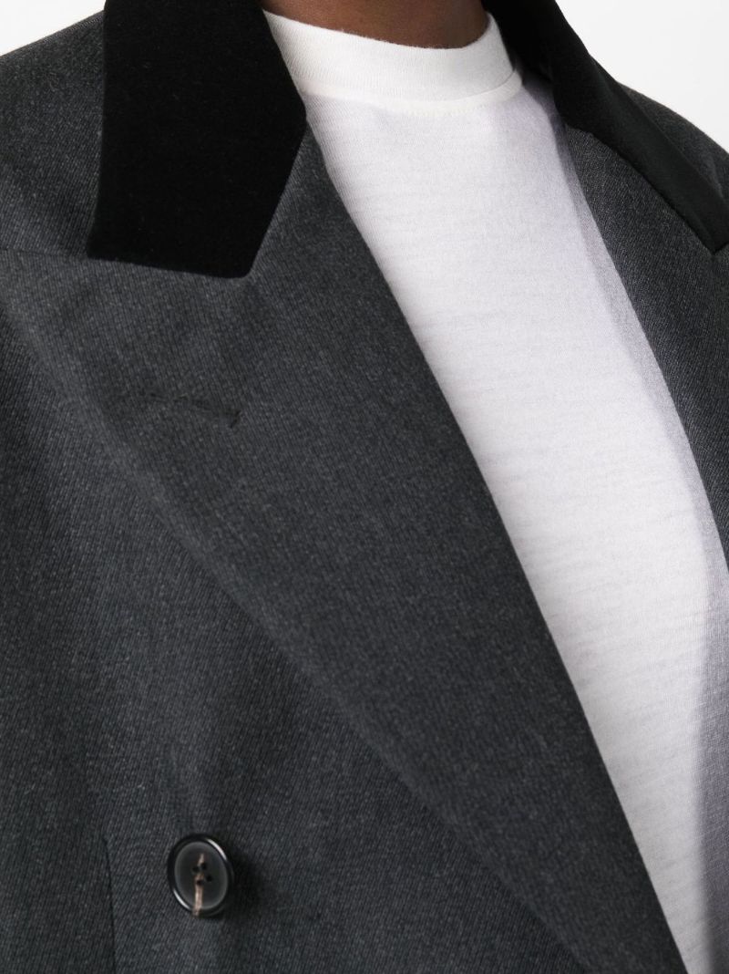 Grey Double-breasted Wool Coat
