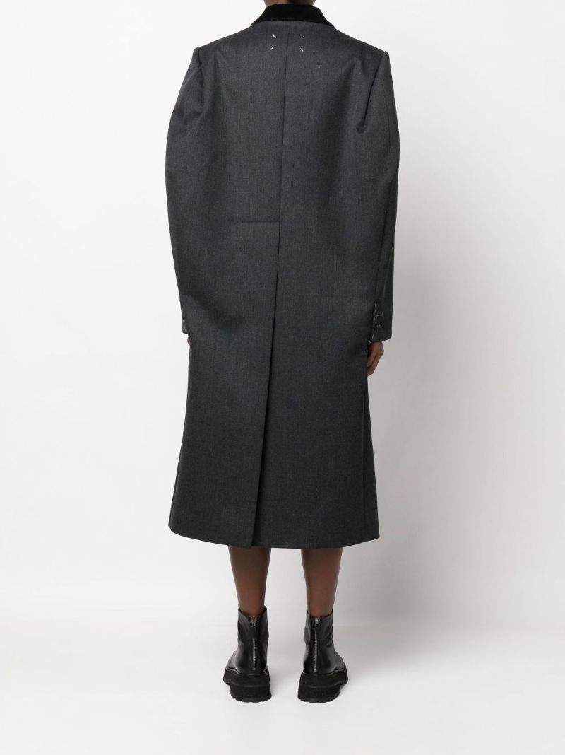 Grey Double-breasted Wool Coat