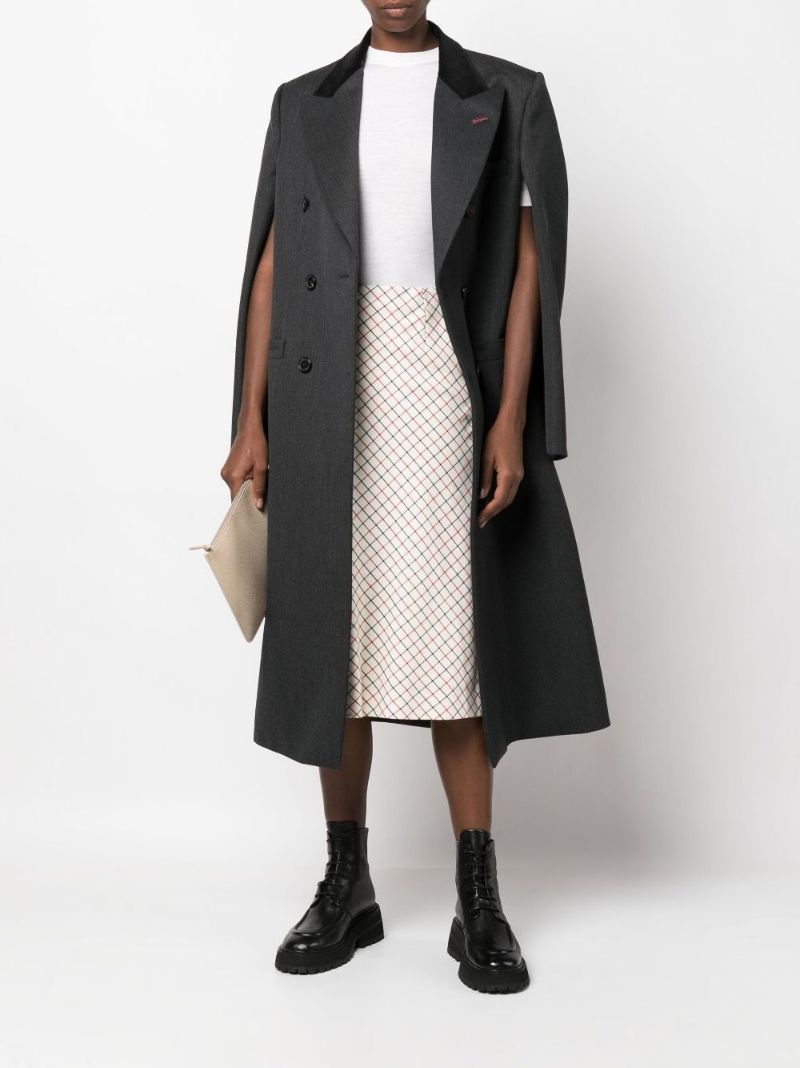 Grey Double-breasted Wool Coat