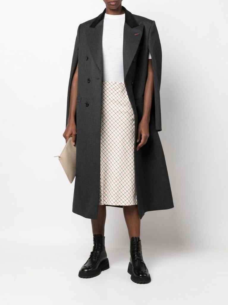 Grey Double-breasted Wool Coat