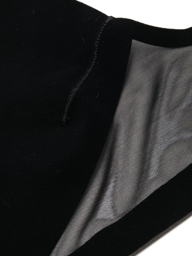 X Mugler Black Flock Bra