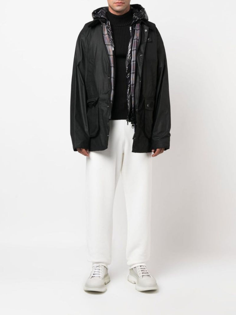 2 Moncler 1952 X Barbour Black Wight Hooded Down Jacket