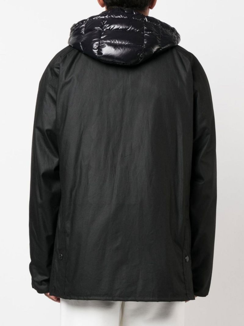 2 Moncler 1952 X Barbour Black Wight Hooded Down Jacket