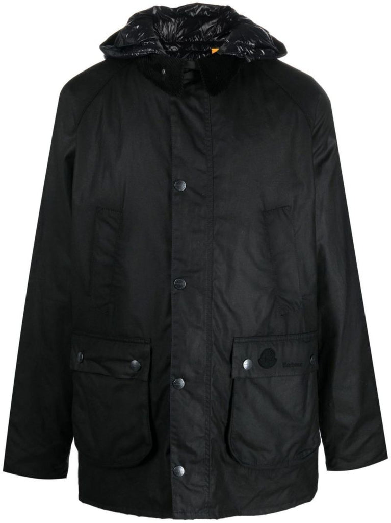 2 Moncler 1952 X Barbour Black Wight Hooded Down Jacket