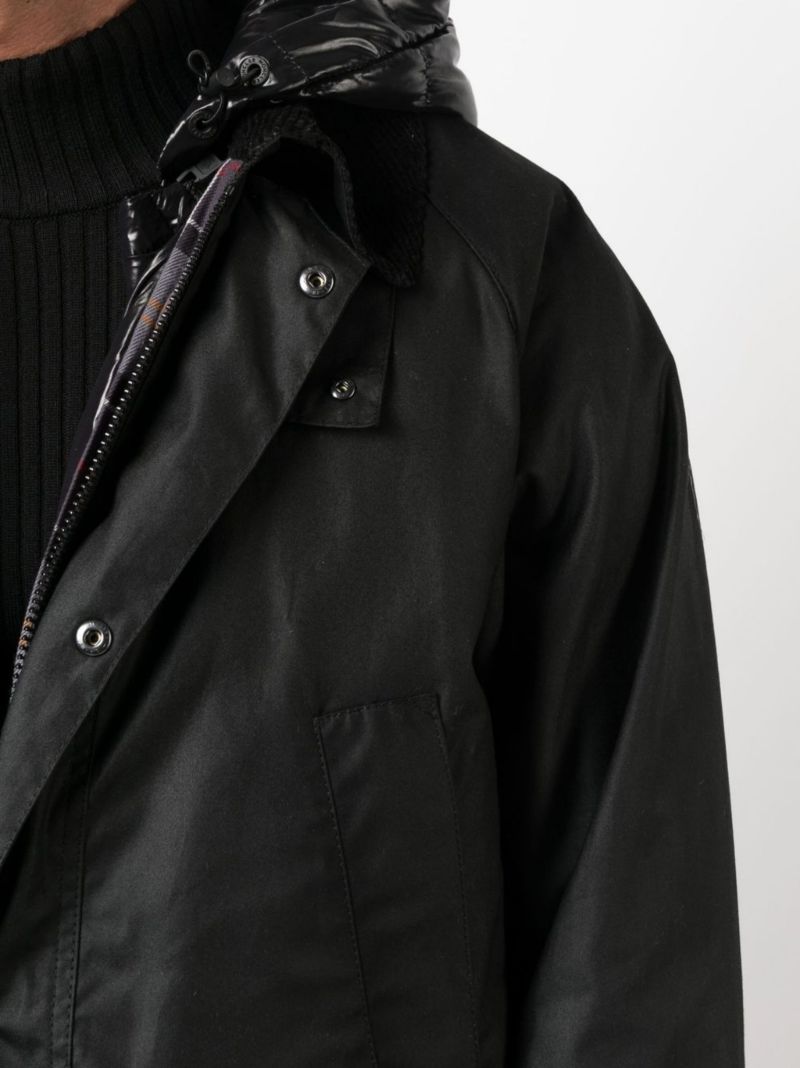 2 Moncler 1952 X Barbour Black Wight Hooded Down Jacket