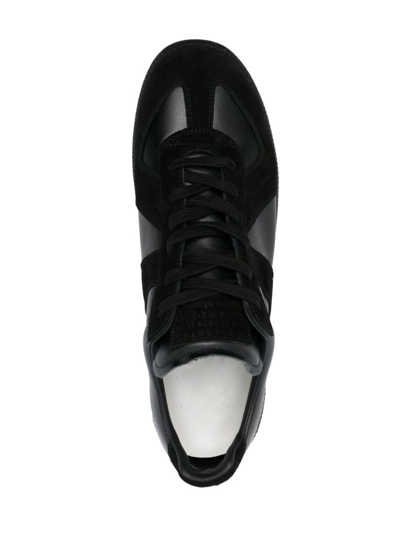 Black Panelled Leather Sneakers