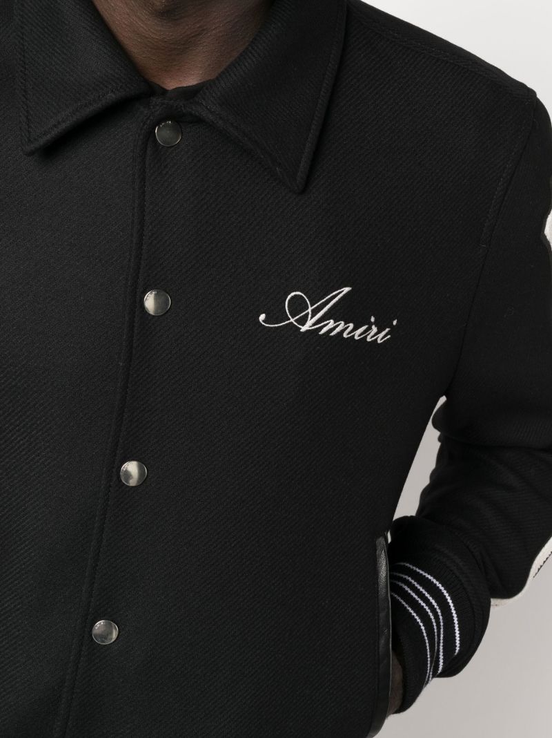 Black Bones Varsity Bomber Jacket
