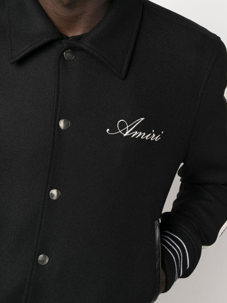 Black Bones Varsity Bomber Jacket