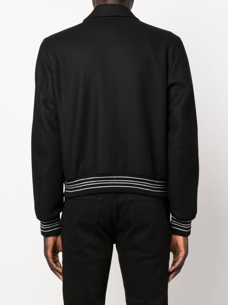 Black Bones Varsity Bomber Jacket