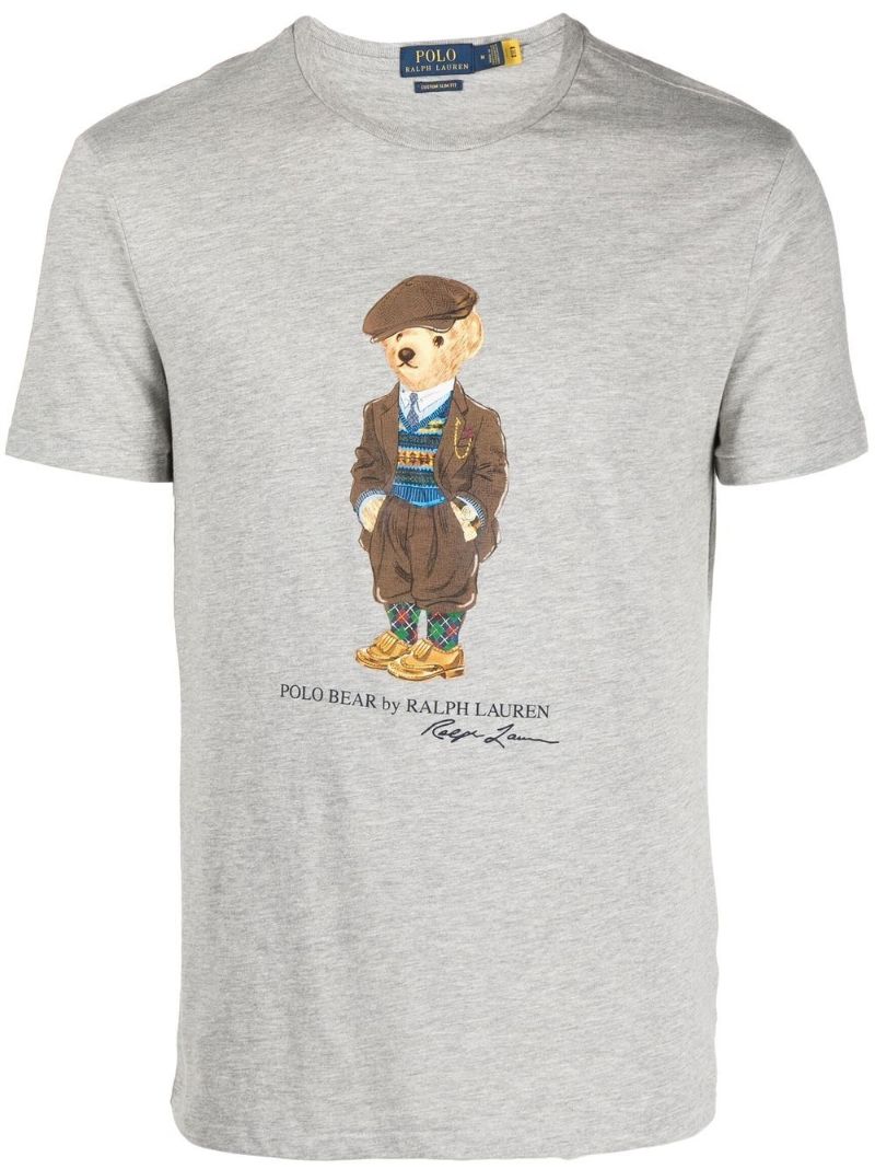 Grey Polo Bear Cotton T-shirt