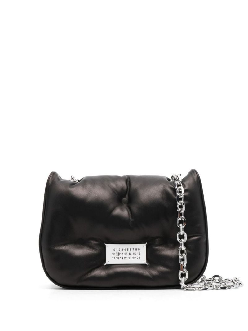 Black Glam Slam Leather Shoulder Bag