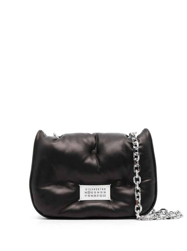 Black Glam Slam Leather Shoulder Bag