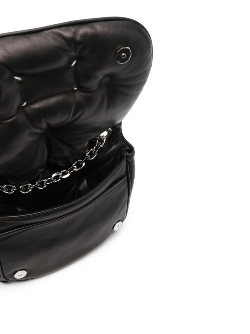 Black Glam Slam Leather Shoulder Bag