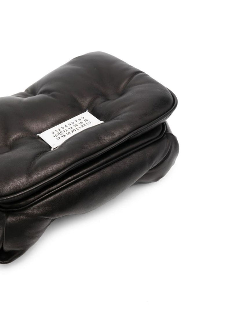 Black Glam Slam Leather Shoulder Bag