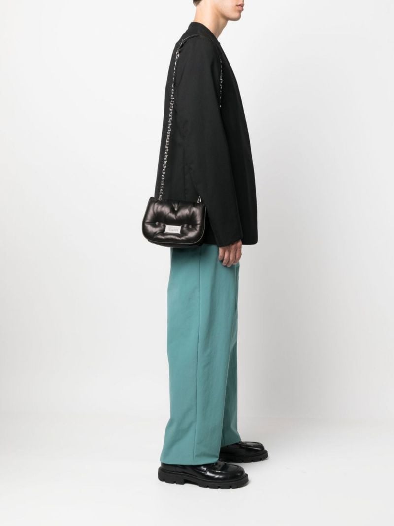 Black Glam Slam Leather Shoulder Bag
