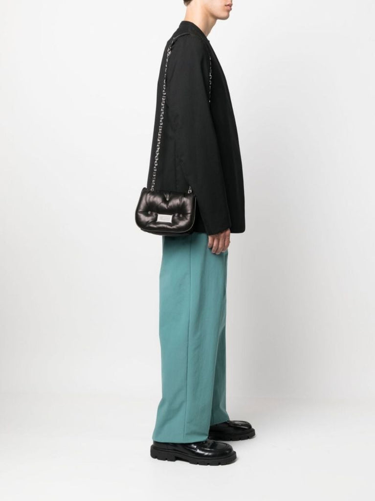 Black Glam Slam Leather Shoulder Bag