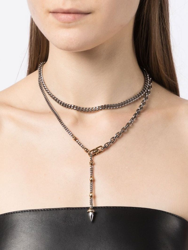Silver Layered Pendant Necklace