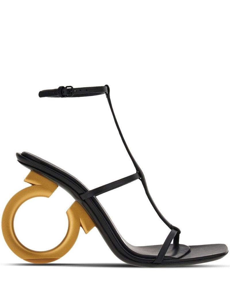 Black Elina 105 Leather Sandals