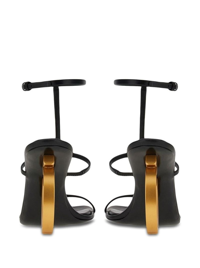 Black Elina 105 Leather Sandals