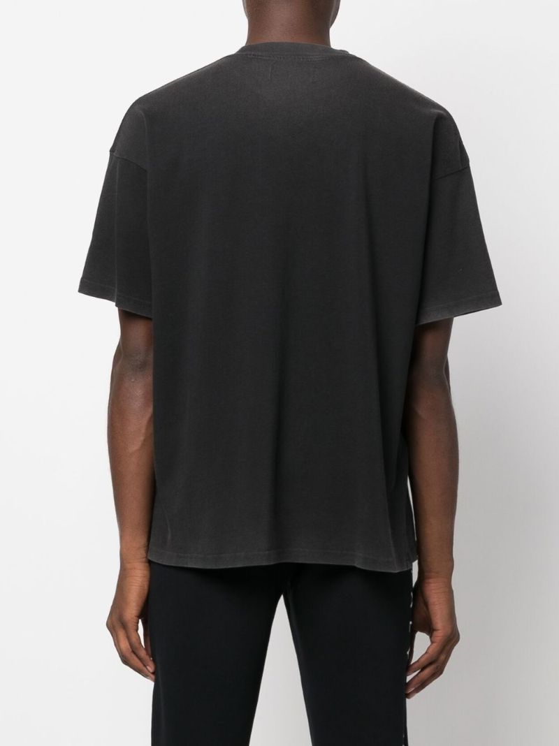 Black Jaguar Print Cotton T-shirt