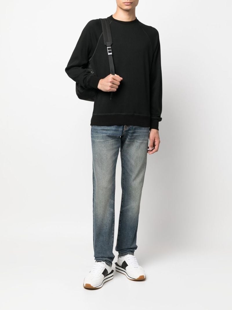 Blue Stonewash Straight-leg Jeans