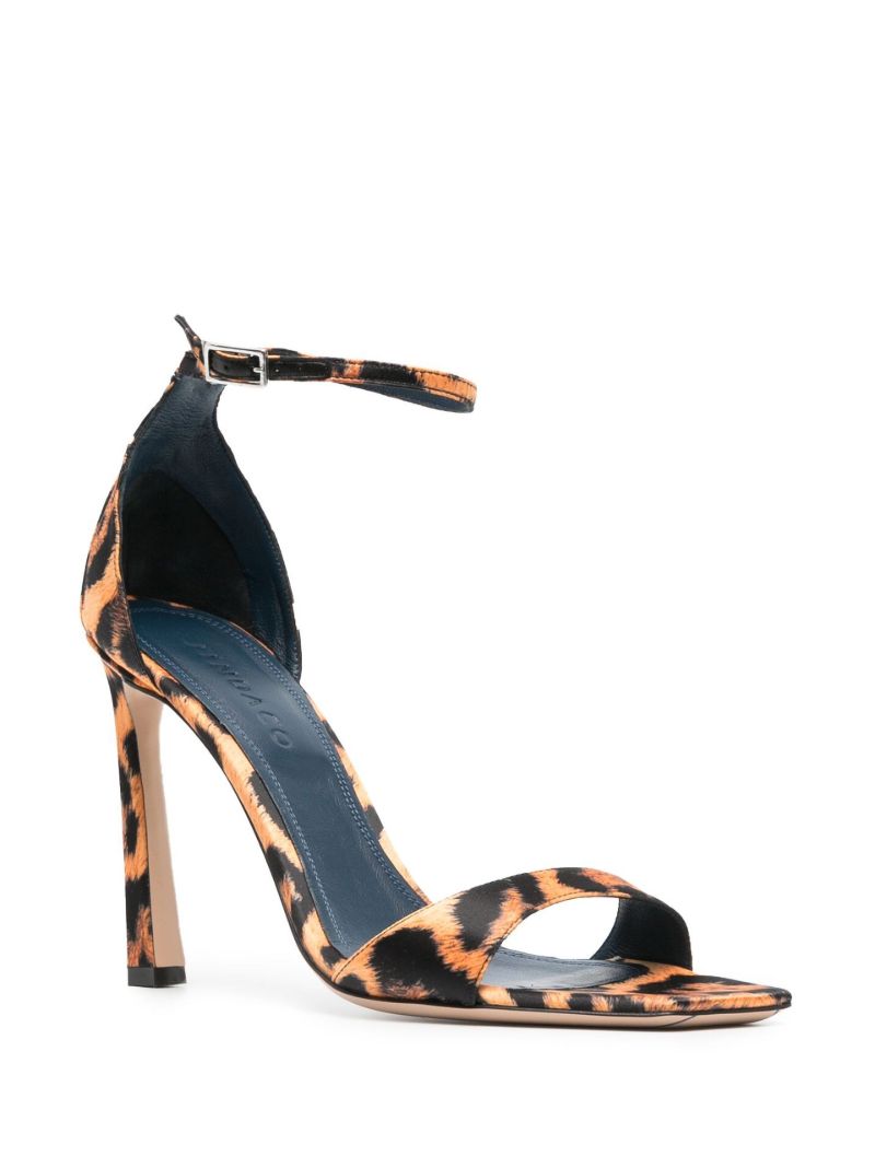 Orange Enea 120 Leopard Print Leather Sandals