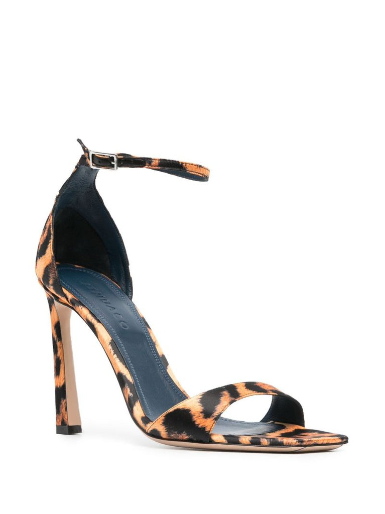 Orange Enea 120 Leopard Print Leather Sandals