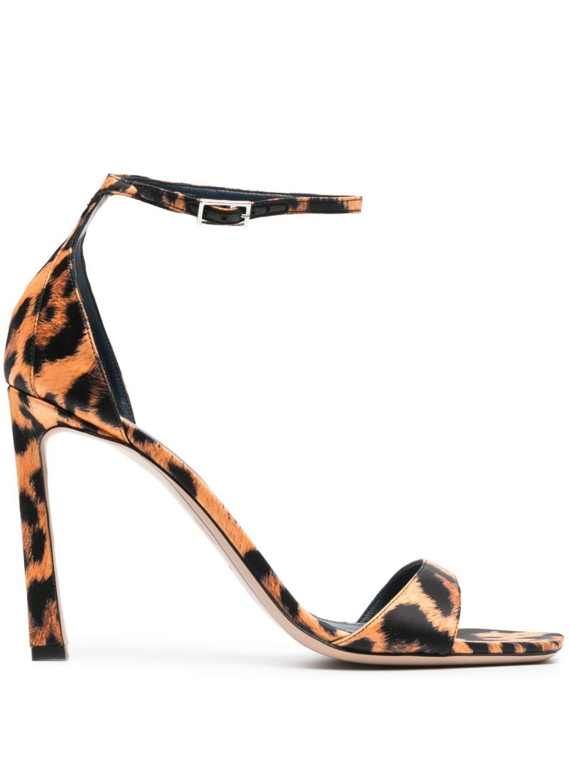 Orange Enea 120 Leopard Print Leather Sandals