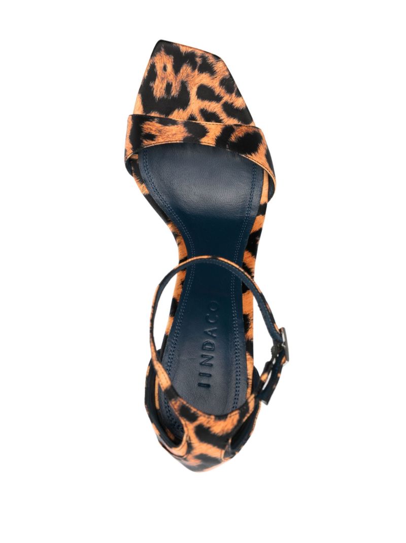 Orange Enea 120 Leopard Print Leather Sandals