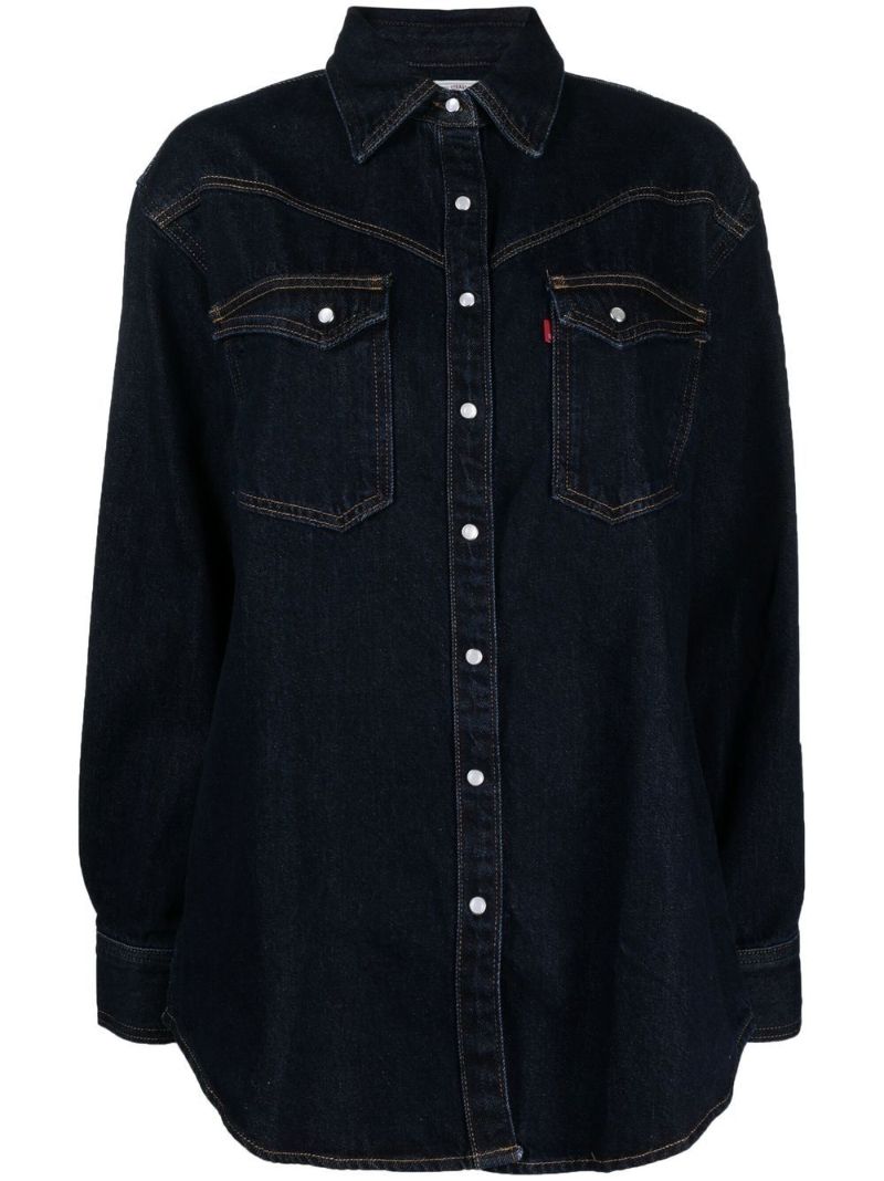 Black Button-up Denim Shirt