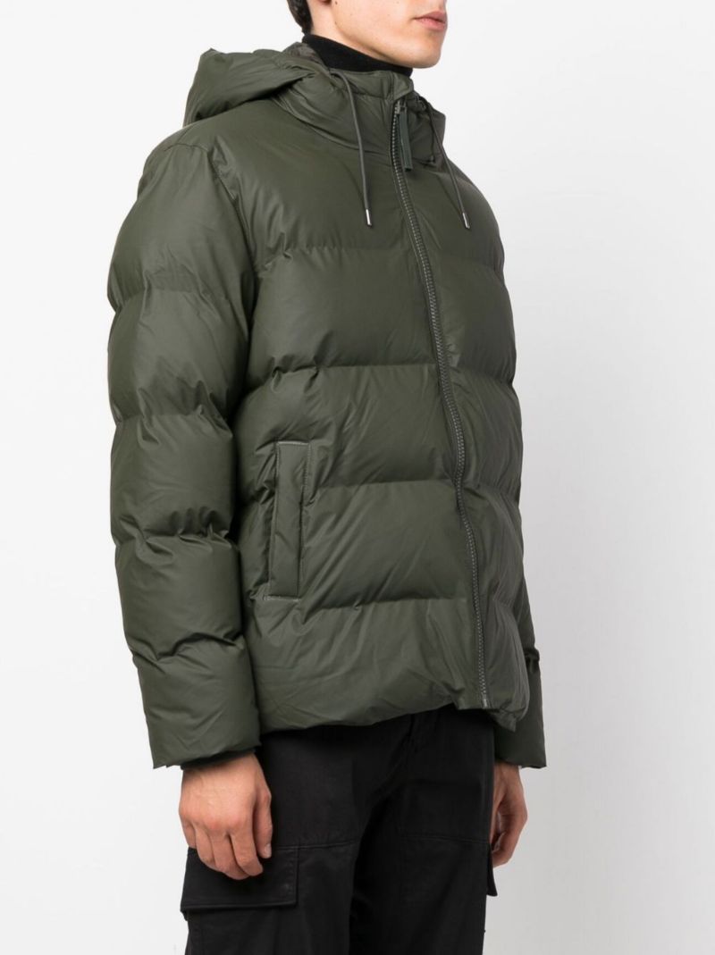 Green Hooded Quilted Jacket