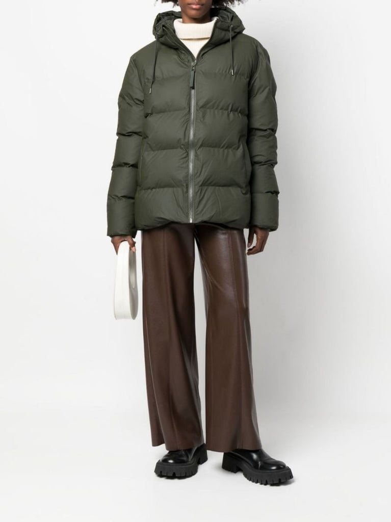 Green Hooded Quilted Jacket