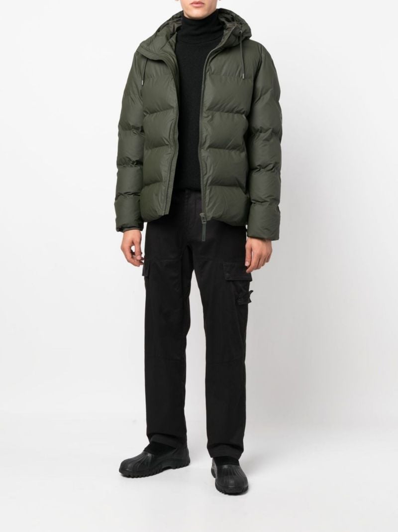 Green Hooded Quilted Jacket