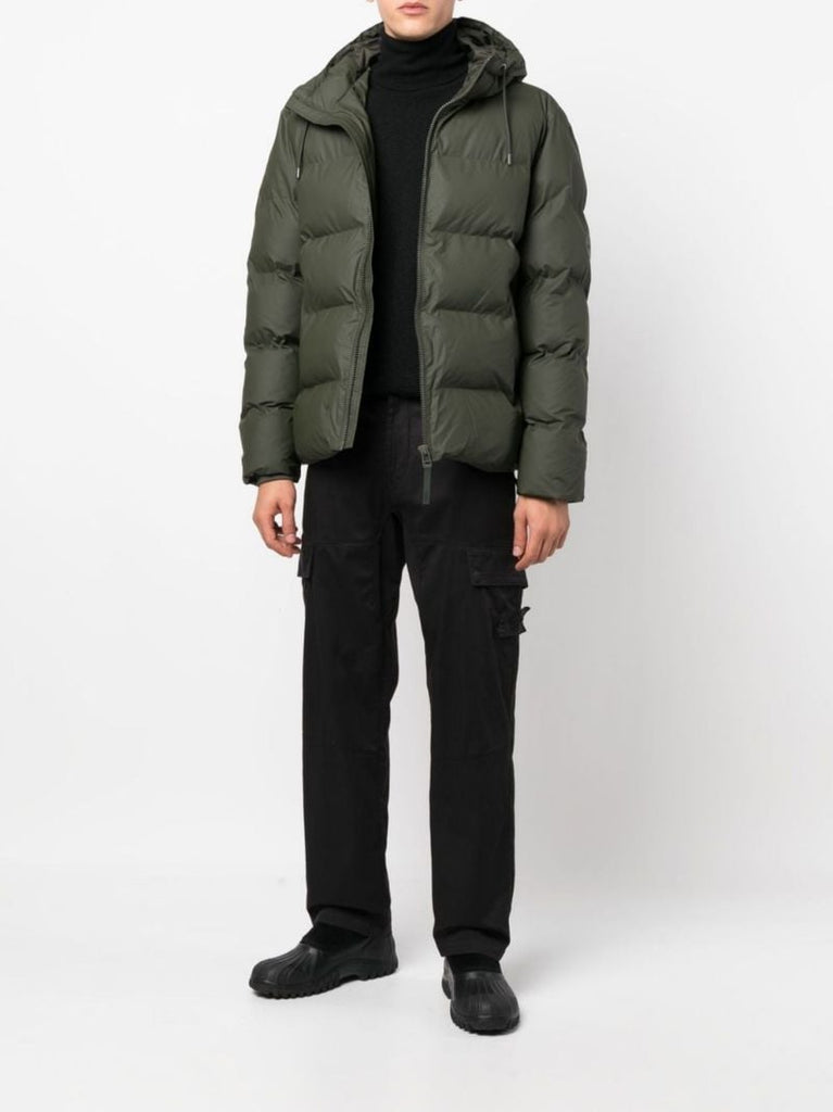 Green Hooded Quilted Jacket