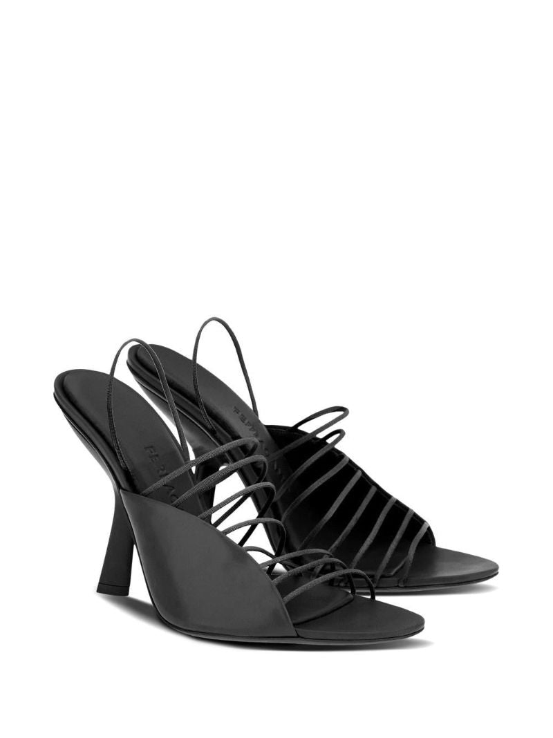 Black Mignon 105 Leather Sandals