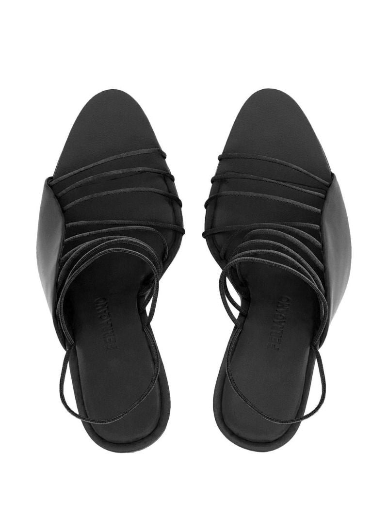 Black Mignon 105 Leather Sandals