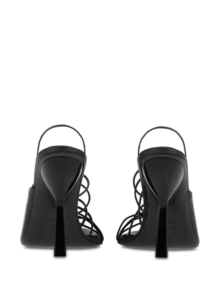 Black Mignon 105 Leather Sandals