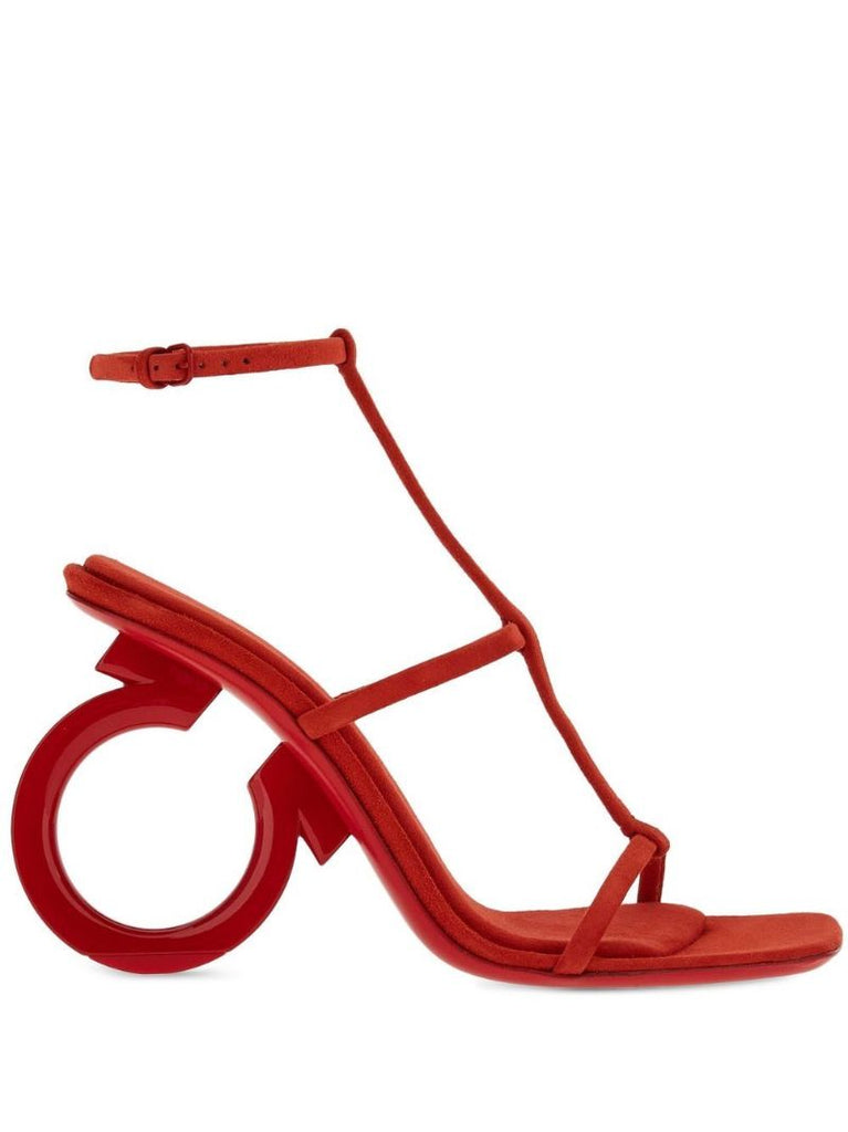 Red Elina 105 Suede Sandals